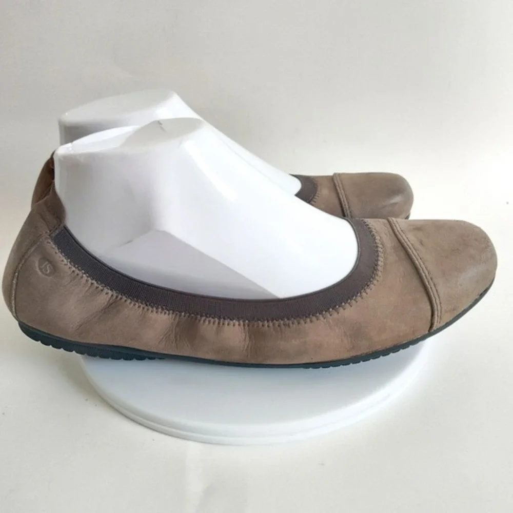 Josef Seibel Ballet Flats 9.5 / 41 Leather‎ Taupe Neutral Comfort Slip On Shoes
